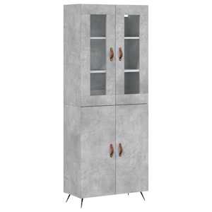 Skříň highboard betonově šedá 69,5x34x180 cm kompozitní dřevo - obrázek 2