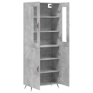 Skříň highboard betonově šedá 69,5x34x180 cm kompozitní dřevo - obrázek 4