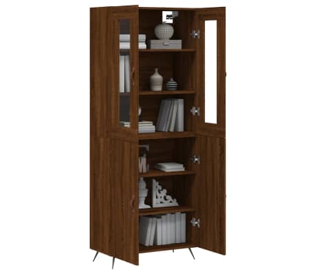 vidaXL Skříň highboard hnědý dub 69,5 x 34 x 180 cm kompozitní dřevo