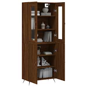 vidaXL Highboard Brown Oak 69.5x34x180 cm Engineered Wood