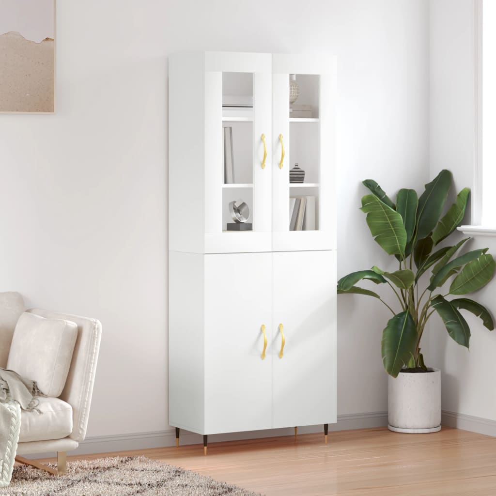 Skříň highboard bílá 69,5 x 34 x 180 cm kompozitní dřevo