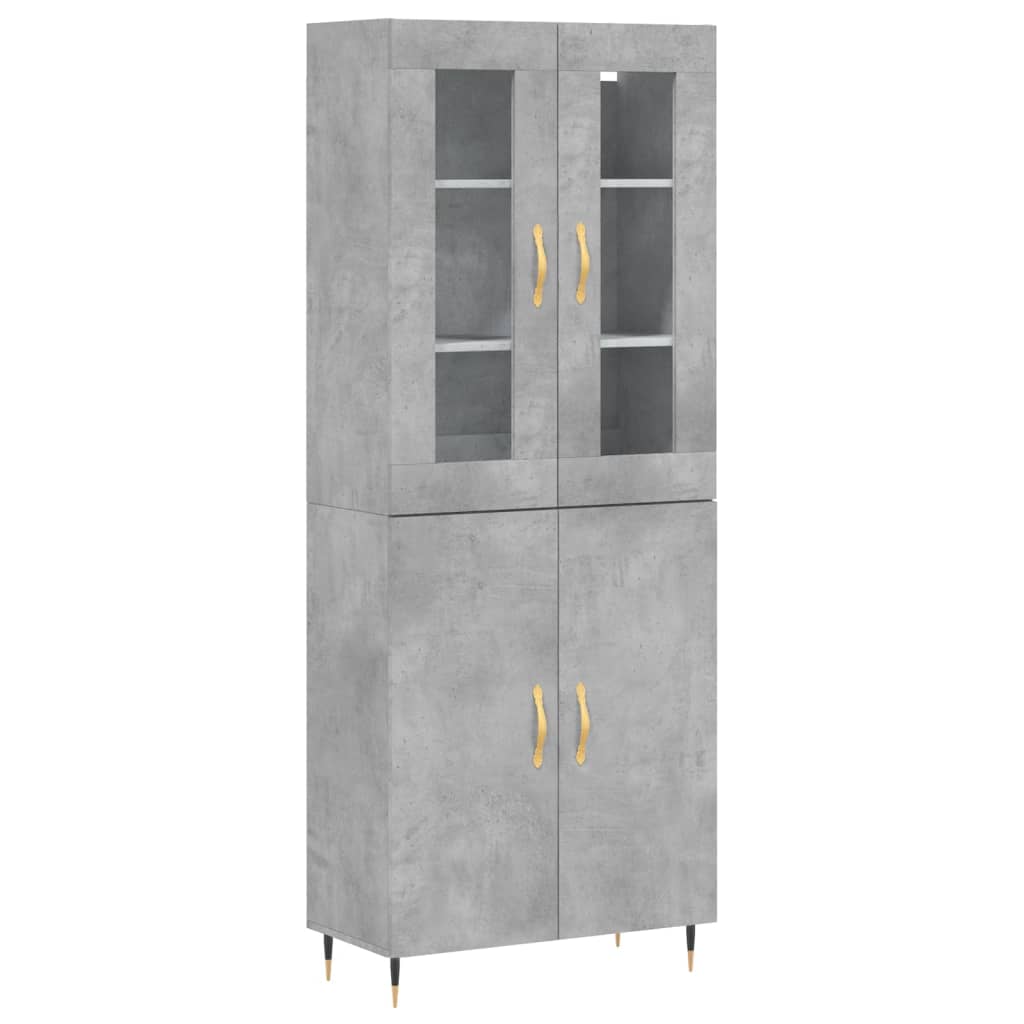 vidaXL Skříň highboard betonově šedá 69,5x34x180 cm kompozitní dřevo