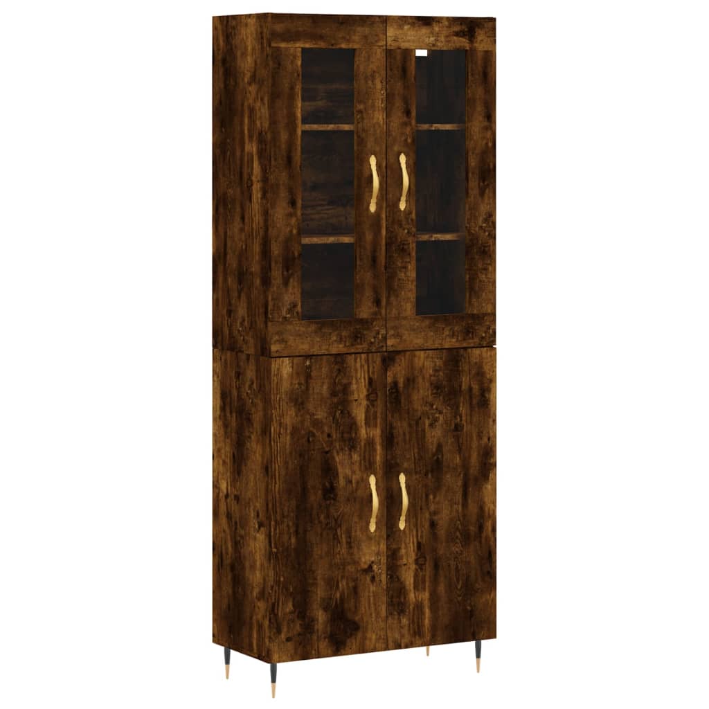 vidaXL Skříň highboard kouřový dub 69,5 x 34 x 180 cm kompozitní dřevo