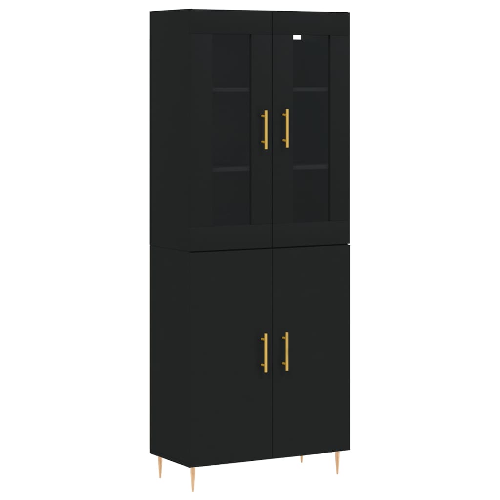 vidaXL Skříň highboard černá 69,5 x 34 x 180 cm kompozitní dřevo