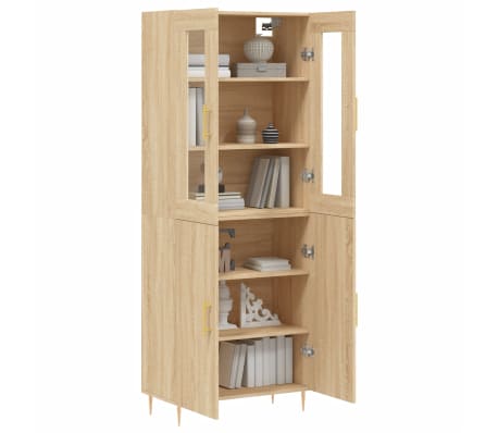 vidaXL Highboard Sonoma Oak 69.5x34x180 cm Engineered Wood
