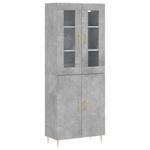 Skříň highboard betonově šedá 69,5x34x180 cm kompozitní dřevo - obrázek 2