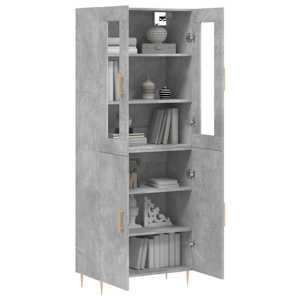 Skříň highboard betonově šedá 69,5x34x180 cm kompozitní dřevo - obrázek 3