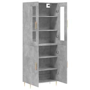 Skříň highboard betonově šedá 69,5x34x180 cm kompozitní dřevo - obrázek 4