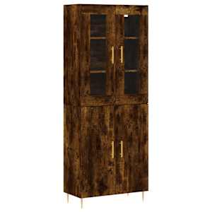 Skříň highboard kouřový dub 69,5 x 34 x 180 cm kompozitní dřevo - obrázek 2