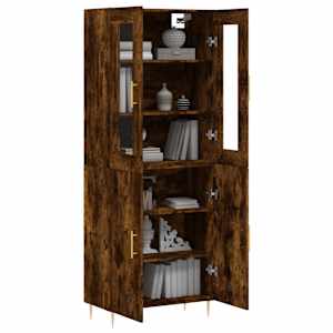 Skříň highboard kouřový dub 69,5 x 34 x 180 cm kompozitní dřevo - obrázek 3