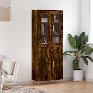 Skříň highboard kouřový dub 69,5 x 34 x 180 cm kompozitní dřevo