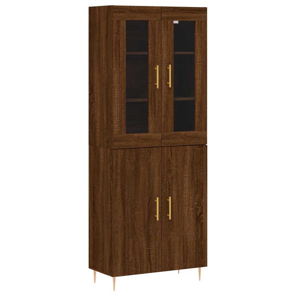 vidaXL Skříň highboard hnědý dub 69,5 x 34 x 180 cm kompozitní dřevo