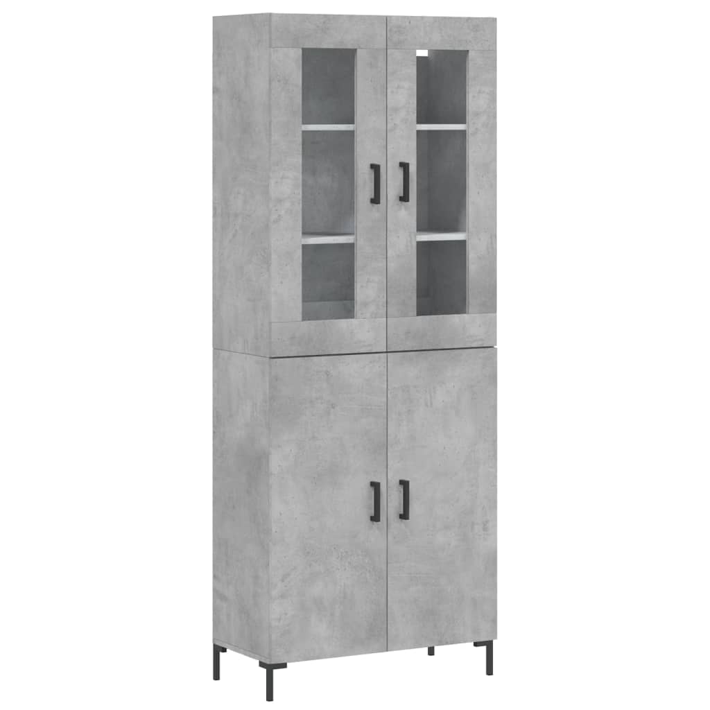 vidaXL Skříň highboard betonově šedá 69,5x34x180 cm kompozitní dřevo