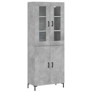 Skříň highboard betonově šedá 69,5x34x180 cm kompozitní dřevo - obrázek 2