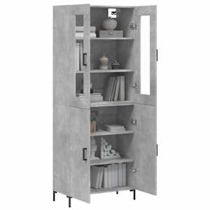 Skříň highboard betonově šedá 69,5x34x180 cm kompozitní dřevo - obrázek 3