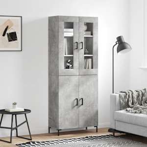 Skříň highboard betonově šedá 69,5x34x180 cm kompozitní dřevo - obrázek 1
