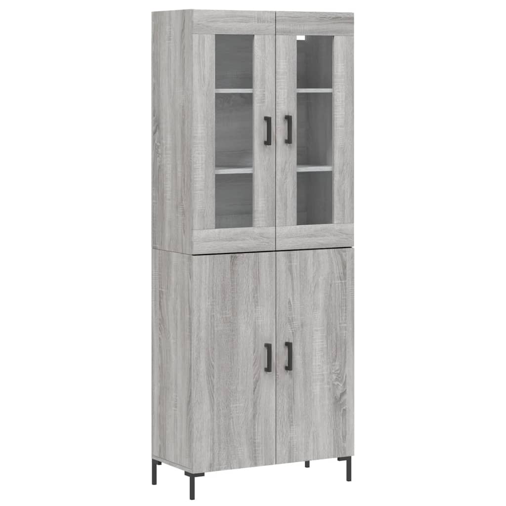 vidaXL Skříň highboard šedá sonoma 69,5 x 34 x 180 cm kompozitní dřevo