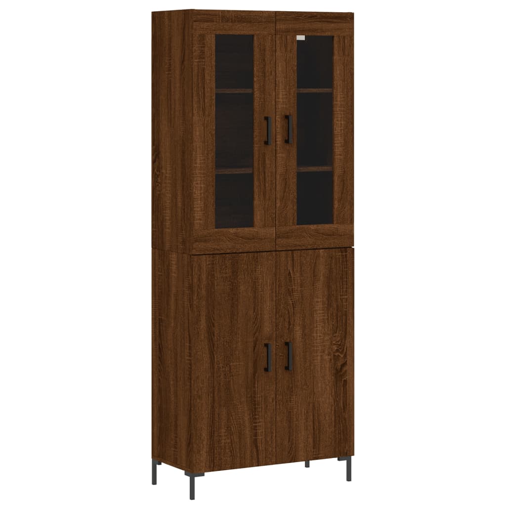 vidaXL Skříň highboard hnědý dub 69,5 x 34 x 180 cm kompozitní dřevo