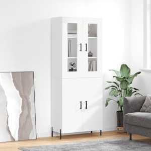 Skříň highboard bílá 69,5 x 34 x 180 cm kompozitní dřevo - obrázek 1