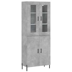 Skříň highboard betonově šedá 69,5x34x180 cm kompozitní dřevo - obrázek 2