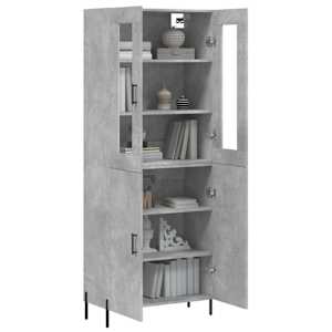 Skříň highboard betonově šedá 69,5x34x180 cm kompozitní dřevo - obrázek 3