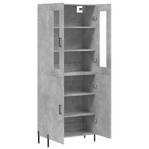Skříň highboard betonově šedá 69,5x34x180 cm kompozitní dřevo - obrázek 4