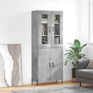 Skříň highboard betonově šedá 69,5x34x180 cm kompozitní dřevo - obrázek 1