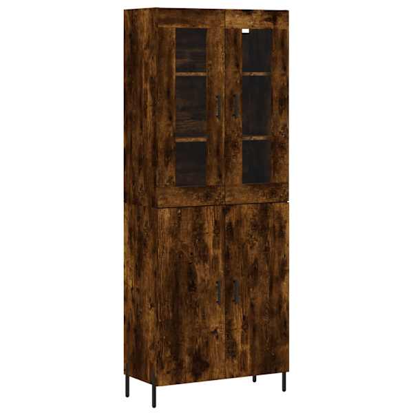 vidaXL k&otilde;rge kapp, suitsutatud tamm, 69,5 x 34 x 180 cm, tehispuit