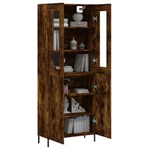Skříň highboard kouřový dub 69,5 x 34 x 180 cm kompozitní dřevo - obrázek 3