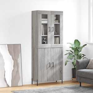 Skříň highboard šedá sonoma 69,5 x 34 x 180 cm kompozitní dřevo - obrázek 1