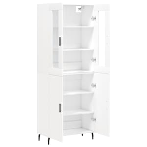 Skříň highboard bílá 69,5 x 34 x 180 cm kompozitní dřevo - obrázek 4