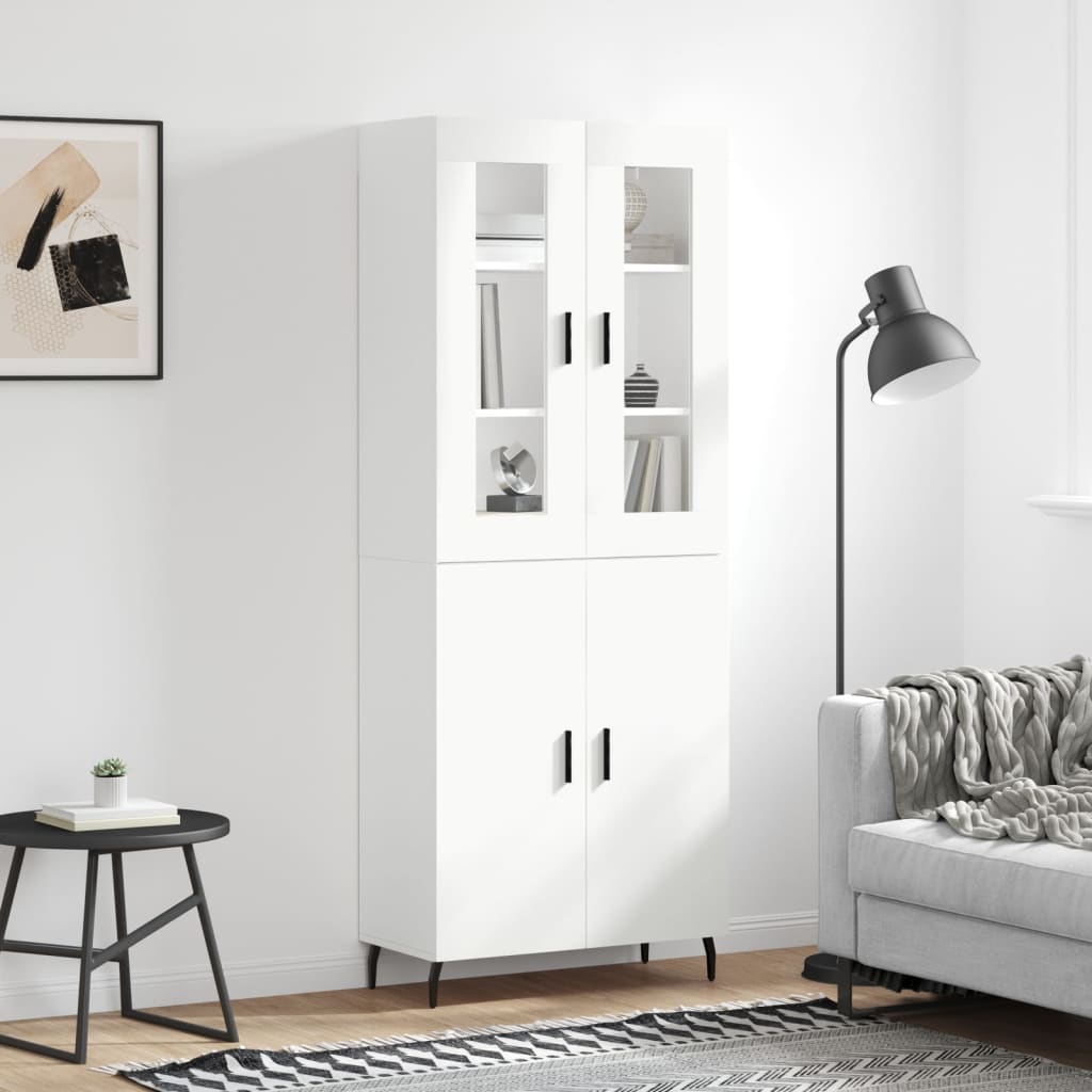 Skříň highboard bílá 69,5 x 34 x 180 cm kompozitní dřevo