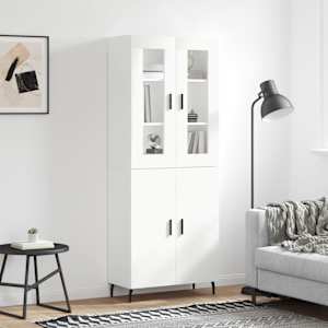 Skříň highboard bílá 69,5 x 34 x 180 cm kompozitní dřevo - obrázek 1
