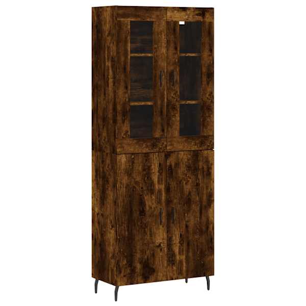 vidaXL k&otilde;rge kapp, suitsutatud tamm, 69,5 x 34 x 180 cm, tehispuit