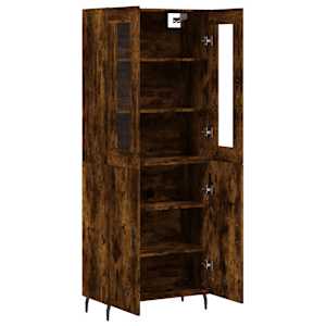 Skříň highboard kouřový dub 69,5 x 34 x 180 cm kompozitní dřevo - obrázek 4