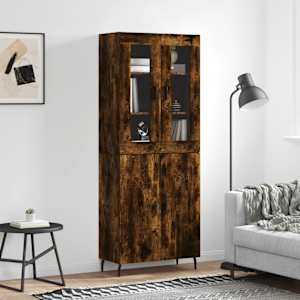 Skříň highboard kouřový dub 69,5 x 34 x 180 cm kompozitní dřevo - obrázek 1