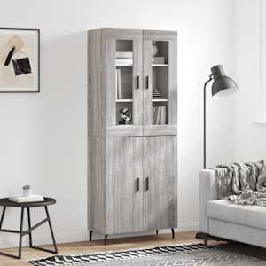 Skříň highboard šedá sonoma 69,5 x 34 x 180 cm kompozitní dřevo - obrázek 1