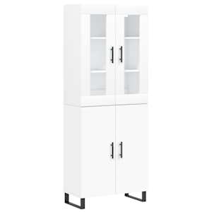 Skříň highboard bílá 69,5 x 34 x 180 cm kompozitní dřevo - obrázek 2