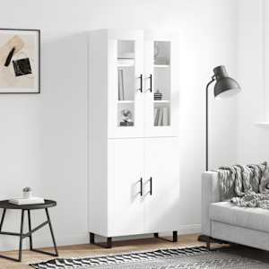Skříň highboard bílá 69,5 x 34 x 180 cm kompozitní dřevo - obrázek 1