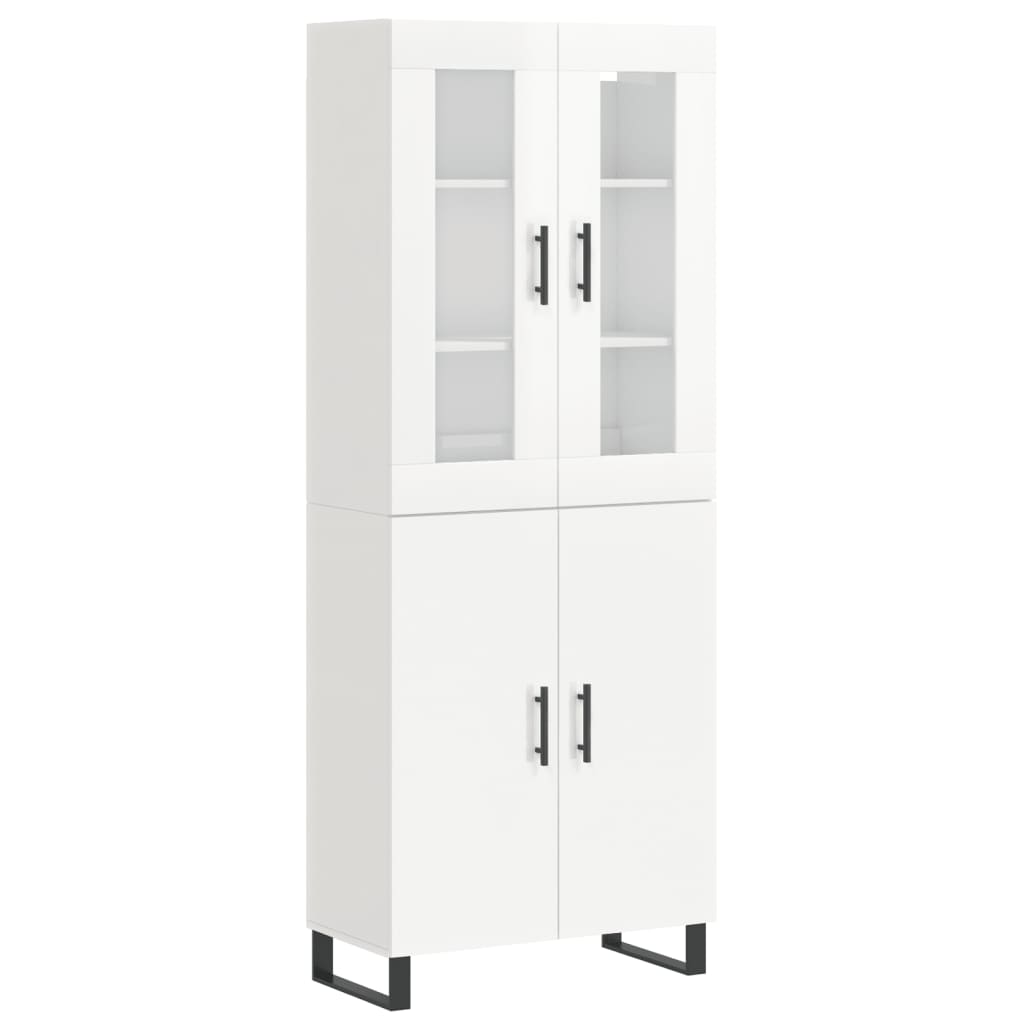 vidaXL Skříň highboard lesklá bílá 69,5 x 34 x 180 cm kompozitní dřevo