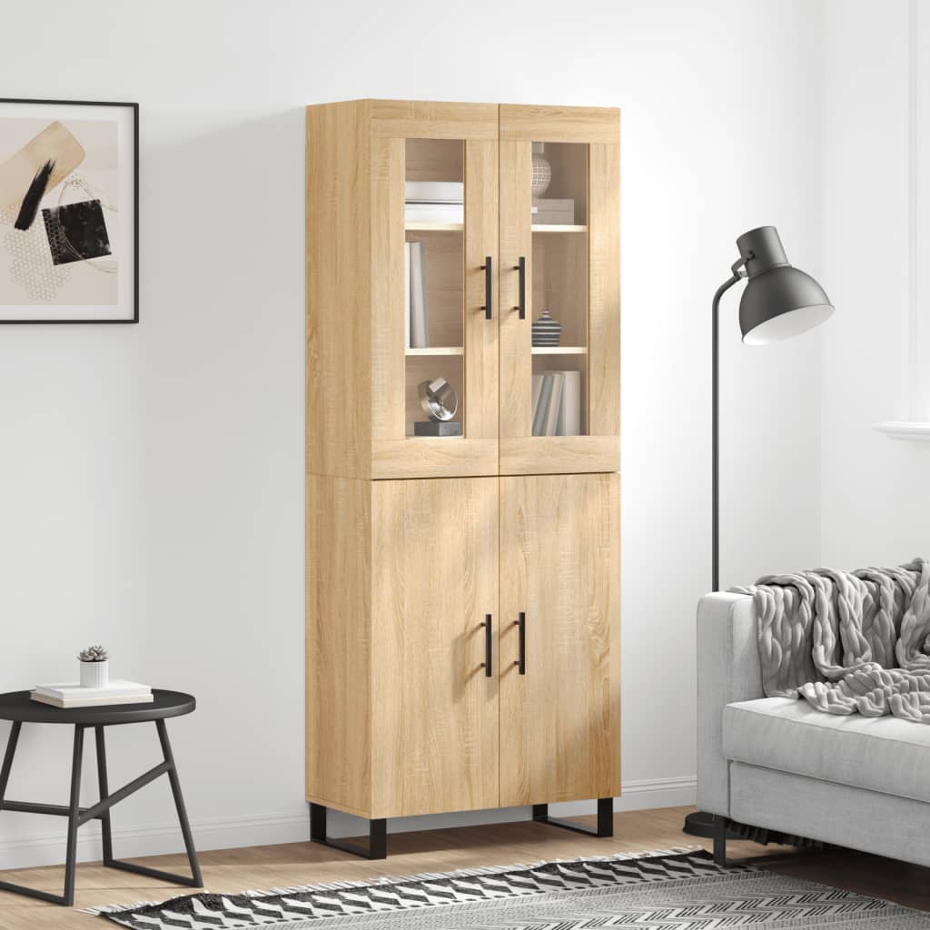 vidaXL Highboard Sonoma-Eiche 69,5x34x180 cm Holzwerkstoff