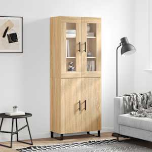 Skříň highboard dub sonoma 69,5 x 34 x 180 cm kompozitní dřevo - obrázek 1