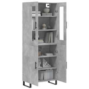 Skříň highboard betonově šedá 69,5x34x180 cm kompozitní dřevo - obrázek 3