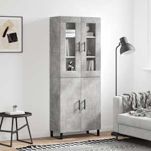 Skříň highboard betonově šedá 69,5x34x180 cm kompozitní dřevo - obrázek 1