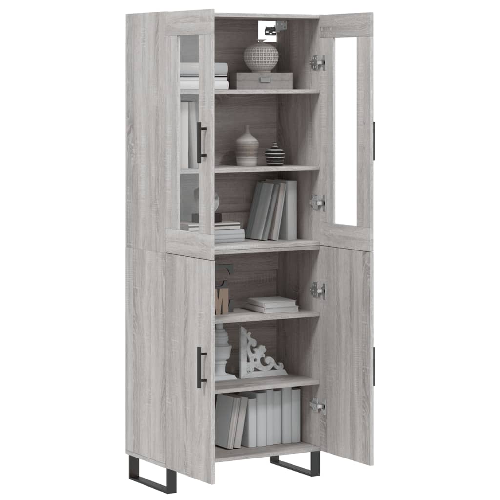 vidaXL Highboard Grau Sonoma 69,5x34x180 cm Holzwerkstoff