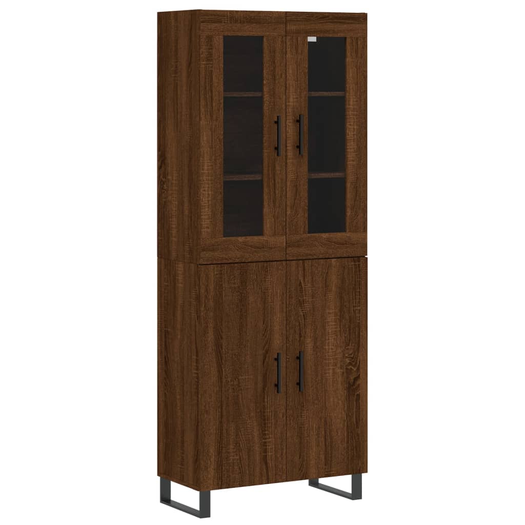 vidaXL Skříň highboard hnědý dub 69,5 x 34 x 180 cm kompozitní dřevo