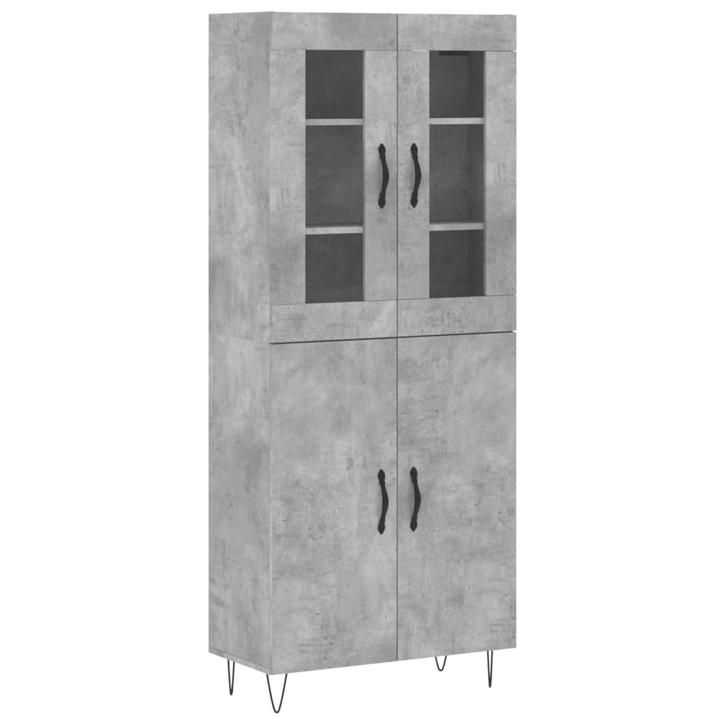 vidaXL Skříň highboard betonově šedá 69,5x34x180 cm kompozitní dřevo
