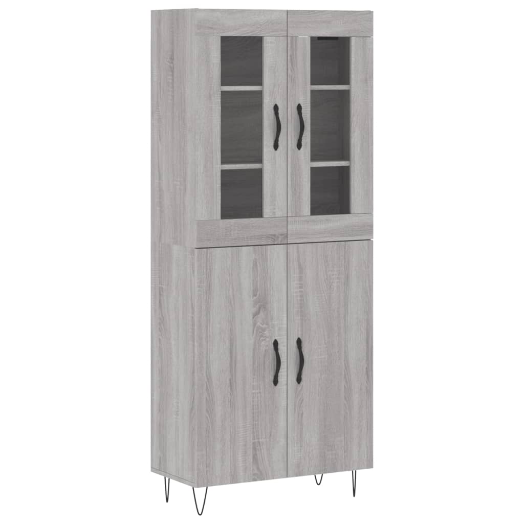 vidaXL Skříň highboard šedá sonoma 69,5 x 34 x 180 cm kompozitní dřevo