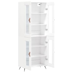 Skříň highboard bílá 69,5 x 34 x 180 cm kompozitní dřevo - obrázek 4