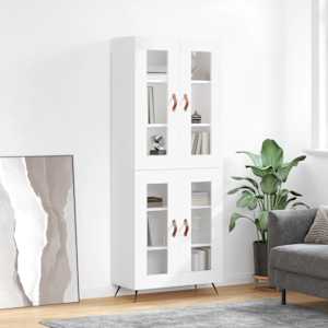 Skříň highboard bílá 69,5 x 34 x 180 cm kompozitní dřevo - obrázek 1